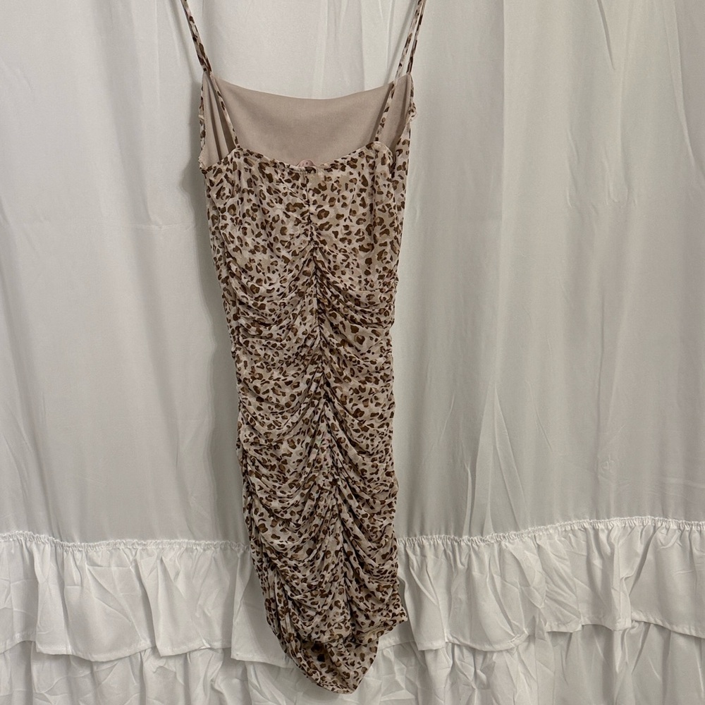 Leopard Print Mini Dress- Blue Blush - Picture 3 of 5